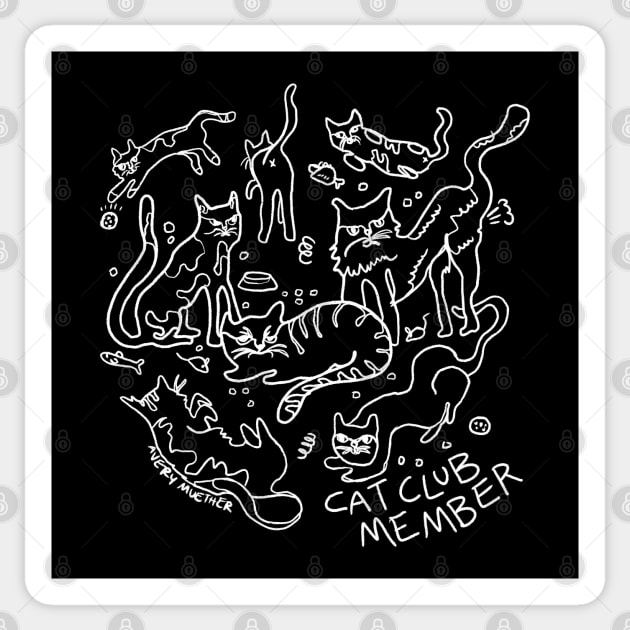 Cat Club Member Sticker by averymuether